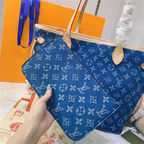 louis vuitton denim neverfull